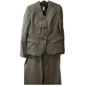 Blue Les Compains  Wide Leg Striped Pant Suit Italy 48